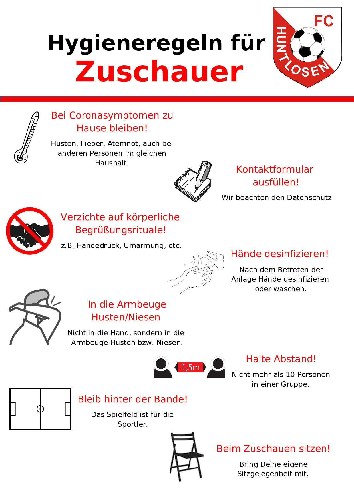 Hygieneregeln fr Zuschauer FC Huntlosen